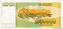 1000000 Dinara Spécimen YUGOSLAVIA  1989 P.099s SC