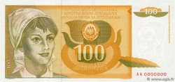 100 Dinara Spécimen JUGOSLAWIEN  1990 P.105s ST
