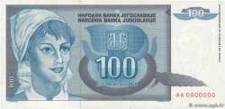 100 Dinara Spécimen YUGOSLAVIA  1992 P.112s SC+