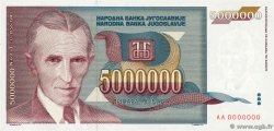 5000000 Dinara Spécimen YUGOSLAVIA  1993 P.121s UNC-