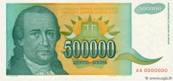 500000 Dinara Spécimen YUGOSLAVIA  1993 P.131s FDC