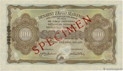 100 Lira Spécimen JUGOSLAWIEN  1944 PS.117 fST+