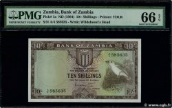 10 Shillings ZAMBIA  1964 P.01a UNC