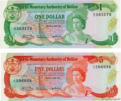 1 et 5 Dollars Lot BELIZE  1980 P.38a et P.39A fST+