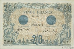 20 Francs BLEU FRANCE  1912 F.10.02 VF+