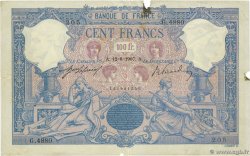 100 Francs BLEU ET ROSE FRANKREICH  1907 F.21.22 fS
