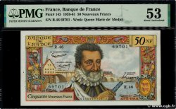 50 Nouveaux Francs HENRI IV FRANCE  1959 F.58.04 XF+