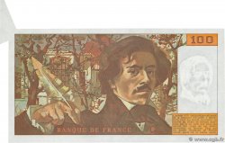 100 Francs DELACROIX imprimé en continu Fauté FRANCE  1991 F.69bis.03b2 pr.SPL