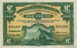 1 Pound GIBRALTAR  1954 P.15c XF