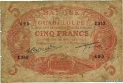 5 Francs Cabasson rouge GUADELOUPE  1944 P.07 q.B
