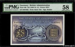 5 Pounds GUERNSEY  1969 P.46b fST