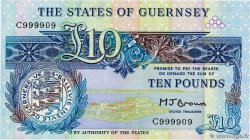 10 Pounds GUERNSEY  1980 P.50b AU+