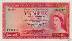 10 Rupees MAURITIUS  1954 P.28 AU+