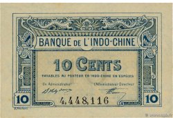 10 Cents INDOCINA FRANCESE  1919 P.043 AU