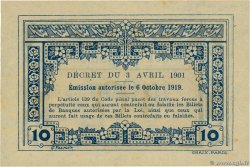 10 Cents INDOCHINE FRANÇAISE  1919 P.043 SPL