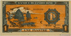 1 Piastre orange FRENCH INDOCHINA  1945 P.058c AU