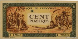 100 Piastres orange, cadre noir INDOCINA FRANCESE  1942 P.073 SPL+