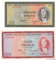 50 et 100 Francs Lot LUSSEMBURGO  1961 P.51a et P.52a AU+