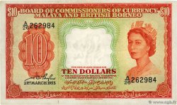 10 Dollars MALAYA y BRITISH BORNEO  1953 P.03a BC+