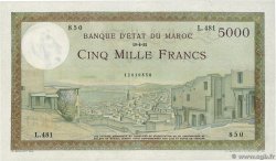 5000 Francs MAROKKO  1951 P.23c fVZ