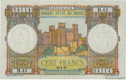 100 Francs MAROKKO  1951 P.45 fVZ