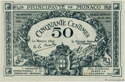 50 Centimes MONACO  1920 P.03a AU+