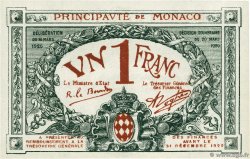 1 Franc Spécimen MONACO  1920 P.05s FDC