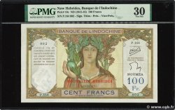 100 Francs NUEVAS HÉBRIDAS  1941 P.10c MBC