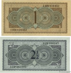 1 et 2,5 Gulden Lot NETHERLANDS  1945 P.072 et P.073 UNC