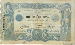 1000 Francs TUNISIA  1923 P.07b q.BB