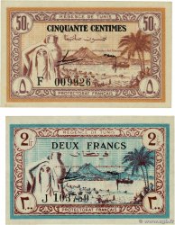 50 Centimes et 2 Francs Lot TUNESIEN  1943 P.54 et P.56 fST+