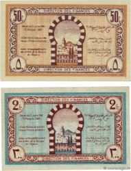 50 Centimes et 2 Francs Lot TúNEZ  1943 P.54 et P.56 SC+