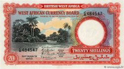 20 Shillings AFRICA DI L OVEST BRITANNICA  1953 P.10a