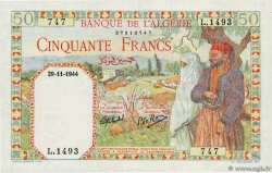 50 Francs  ALGERIA  1944 P.087 FDC