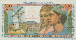 5 Nouveaux Francs sur 500 Francs Pointe à Pitre Spécimen FRENCH ANTILLES  1962 P.04s AU+