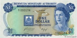 1 Dollar Petit numéro BERMUDAS  1975 P.28a FDC