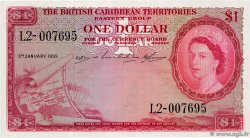 1 Dollar EAST CARIBBEAN STATES  1955 P.07b ST
