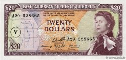 20 Dollars CARIBBEAN   1965 P.15o UNC