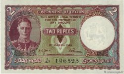 2 Rupees CEILáN  1949 P.035a FDC