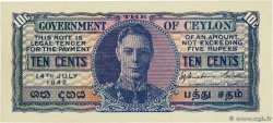 10 Cents CEILáN  1942 P.043a SC+