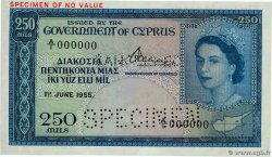 250 Mils Spécimen CYPRUS  1955 P.33s UNC