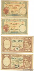 5 et 20 Francs Lot DSCHIBUTI   1936 P.06b et P.07a fS