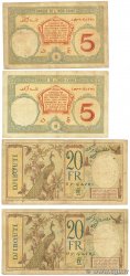 5 et 20 Francs Lot DJIBUTI  1936 P.06b et P.07a q.MB