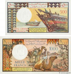 500 et 1000 Francs Lot YIBUTI  1979 P.36a et P.37a FDC