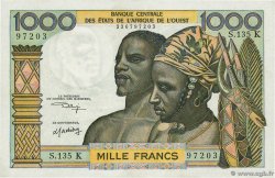 1000 Francs WEST AFRIKANISCHE STAATEN  1974 P.703Kl fST+