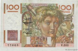 100 Francs JEUNE PAYSAN filigrane inversé FRANKREICH  1952 F.28bis.02 SS
