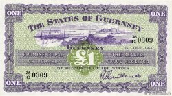 1 Pound GUERNSEY  1963 P.43b UNC