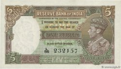 5 Rupees INDIA  1943 P.018b AU