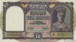 10 Rupees INDIA  1943 P.024 XF+