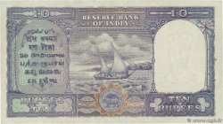 10 Rupees INDIA  1943 P.024 XF+